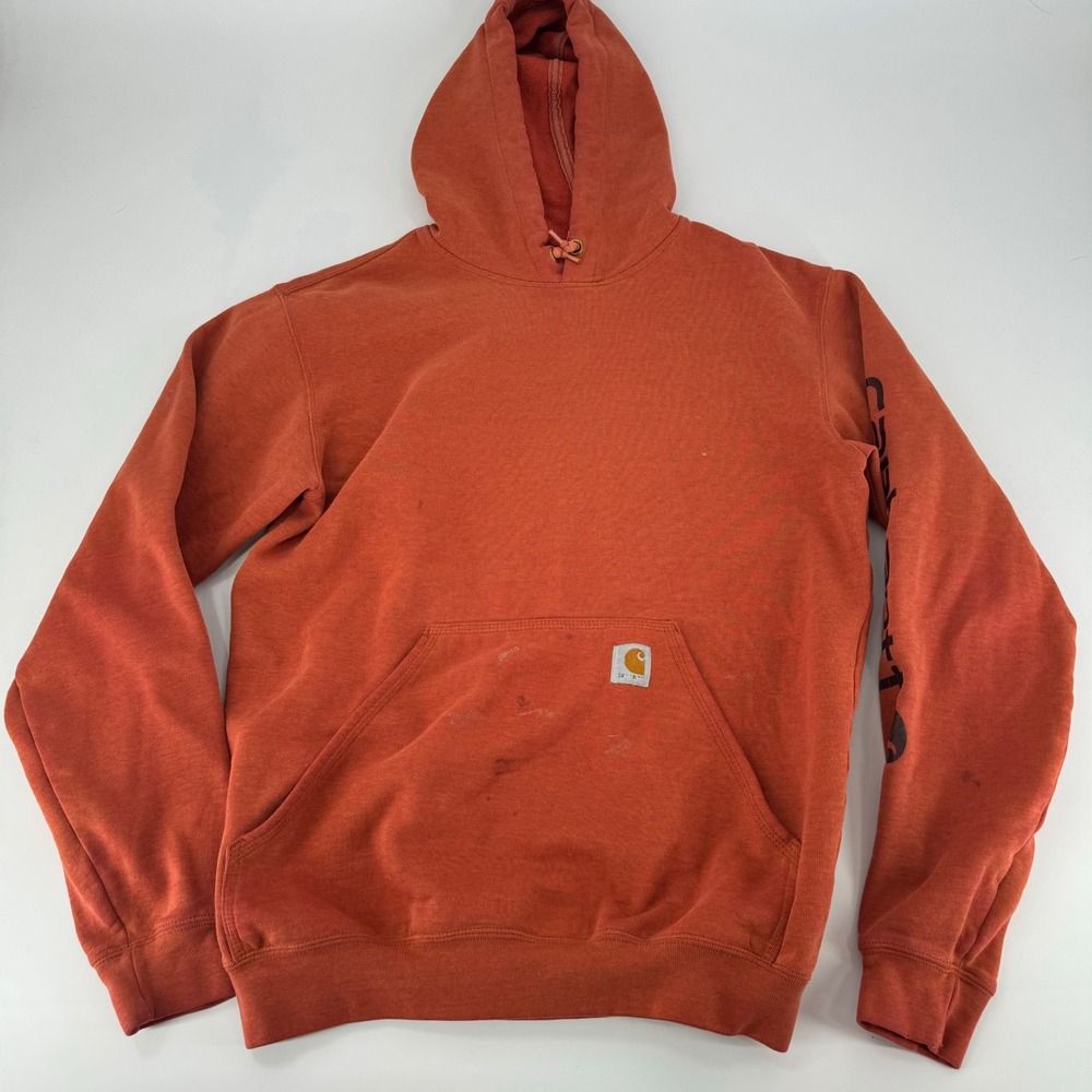 Carhartt K288 Mens Original Fit Midweight‎ Hooded Logo Sweatshirt Burnt Orange S